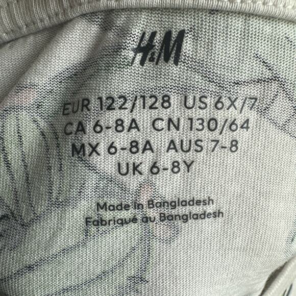 H & M Basic 100% Organic Cotton Short Sleeve T Shirt Tee Dinosaurs Print 6x / 7 - Picture 7 of 7